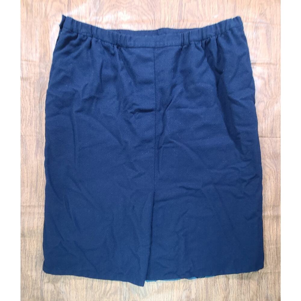Vtg Pendleton Plus Size 22w Solid Navy Skirt Line… - image 2